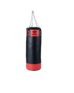 Boxing bag 10 kg PVC leather Red Black Artificial leather Punchin Bag in red and black colour with hanging chain